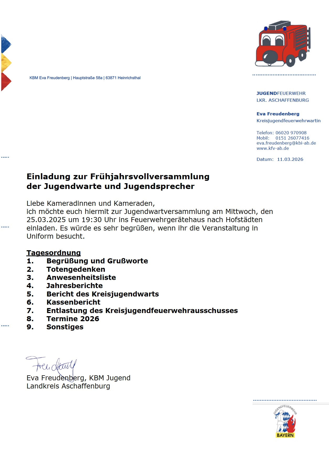 TagesordnungJWSitzung