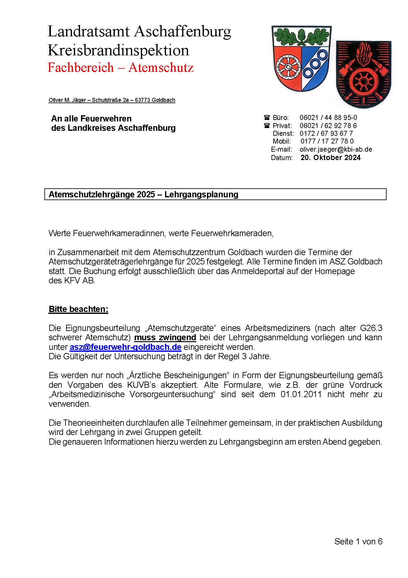 AGT Lehrgänge 2025 Seite 1