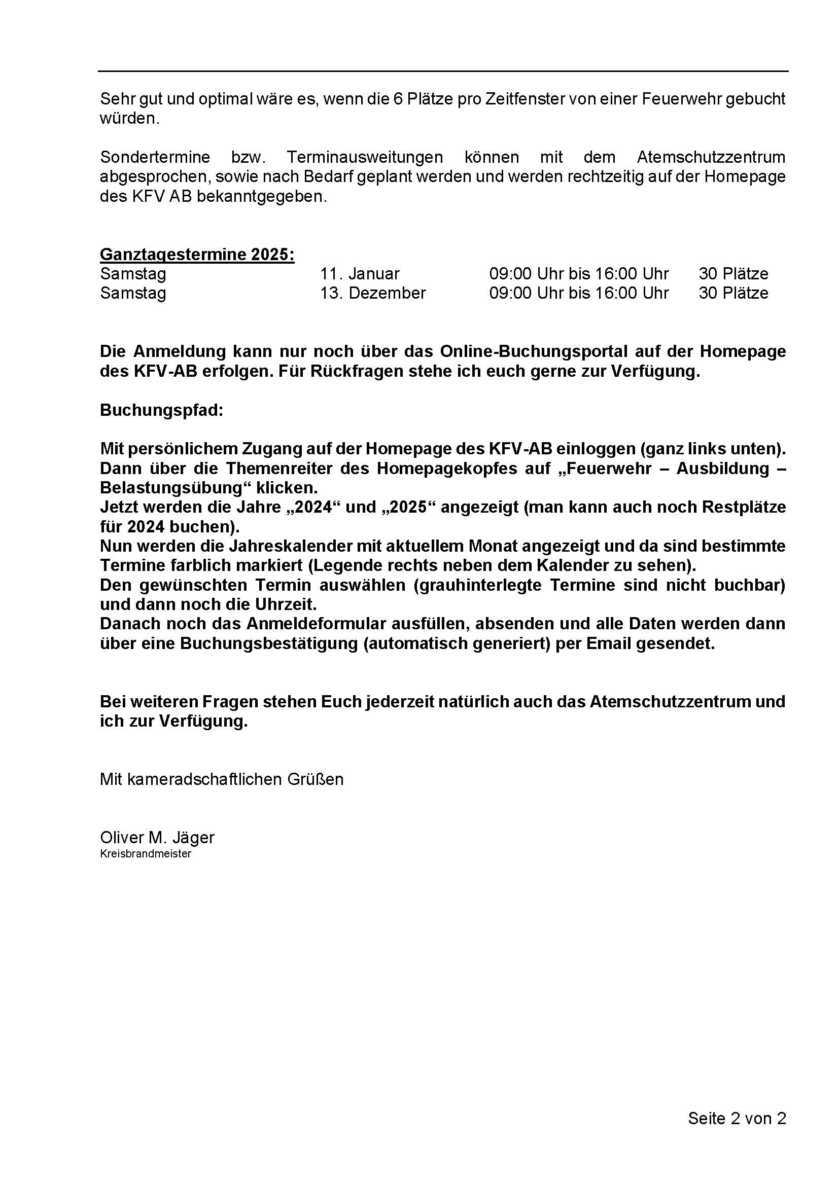 Belastungsübungen 2025 Seite 2