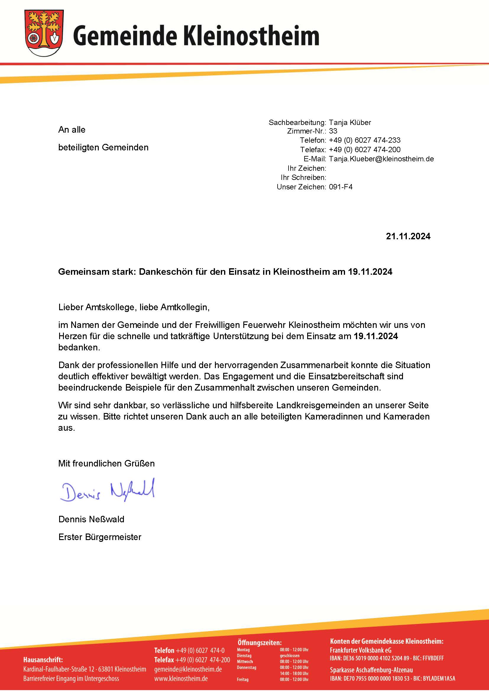 DANKE aus Kleinostheim