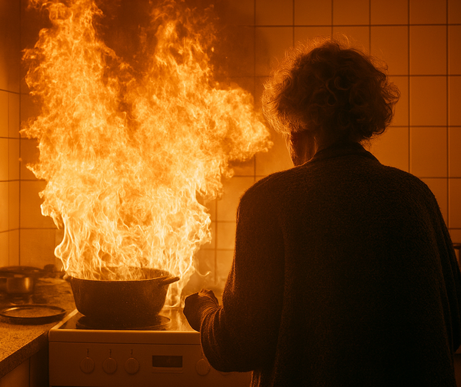 SHB Oma brennende Kueche