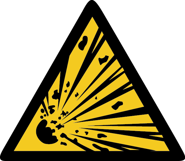 Warnung vor explosionsgefährlichen Stoffen