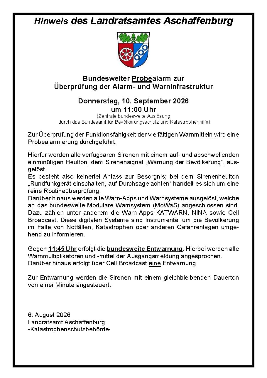 2026 Hinweisschild 10.09.2026
